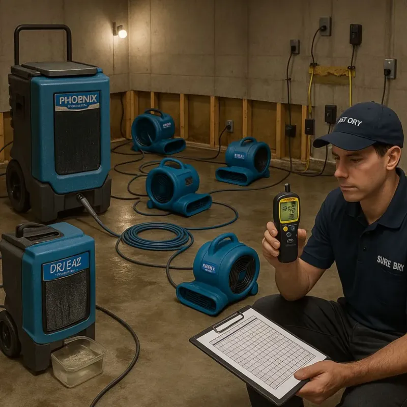 Structural Drying and Dehumidification process in Batesville, TX